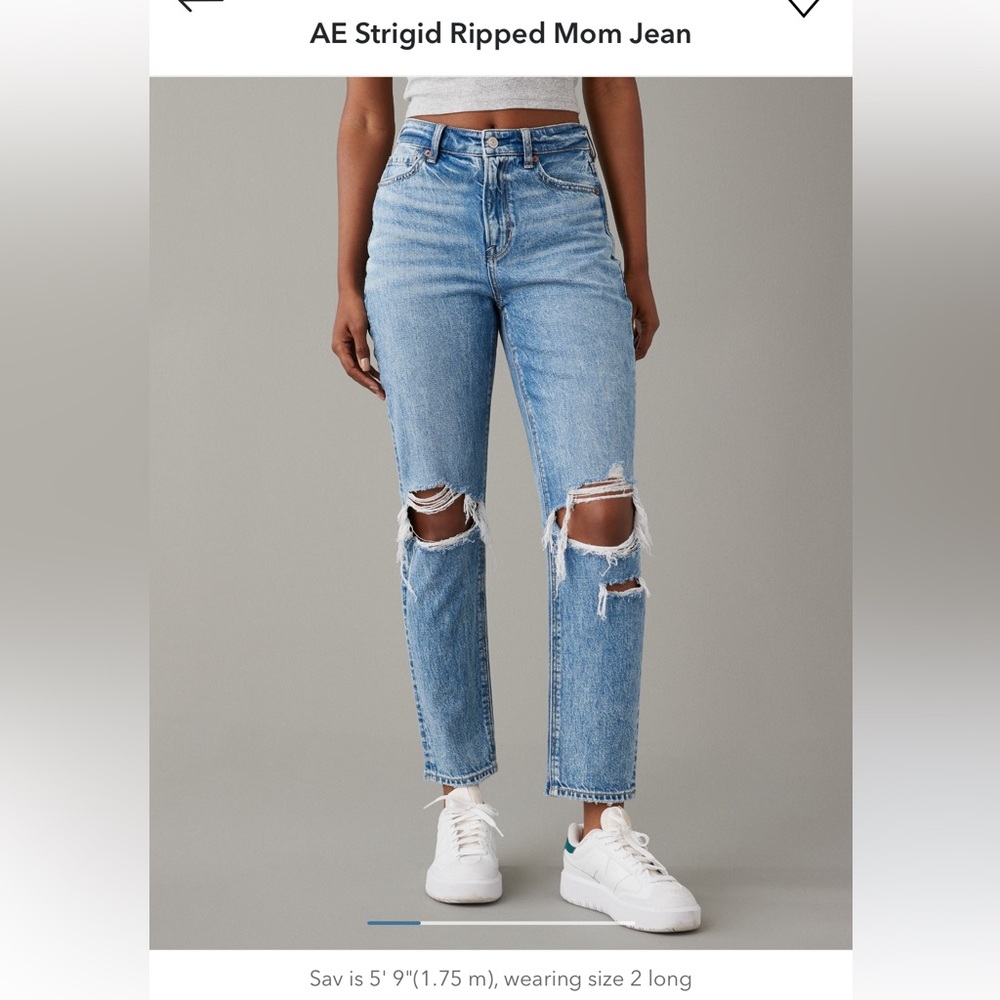 AE Strigid Ripped Mom Jeans